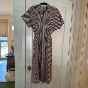 Striped Brown and White Dress